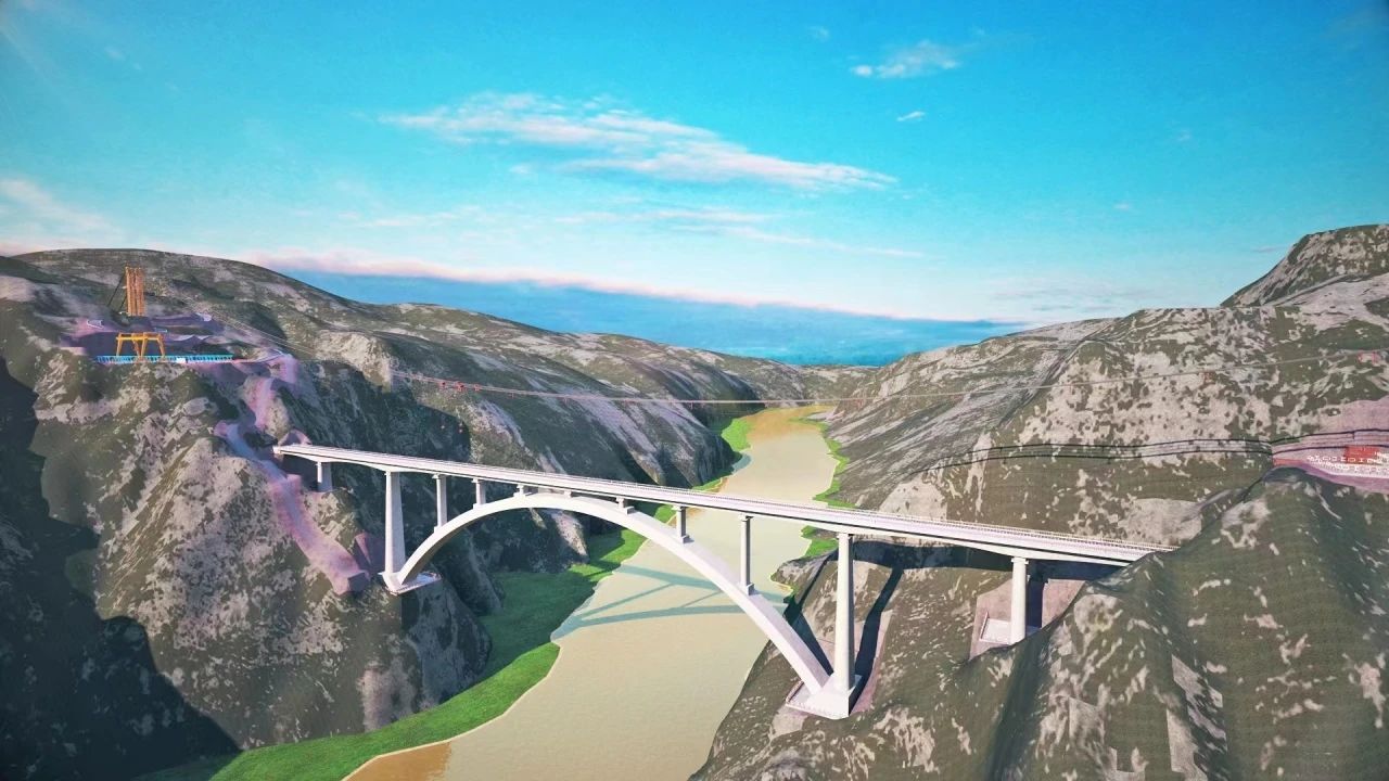 一桥通南北，群岭变坦途！江山江麓塔机助建洮河大桥